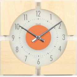 Nástěnné hodiny SKLENĚNÉ se dřevem  - 4015