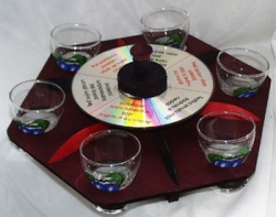 Dárková sada RULETA 6x kalíšek 30ml dekor švestka