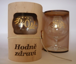 Dárkové balení JUBILEJKY 400ml v dýhovém tubusu barva modrá, poč