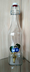 Láhev DŽUSFLASCHE čtyřhran 1000ml + ventil dekor mládí